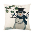 Christmas Decor Pillow Cover 18x18 in Linen Throw - Ljojo Home Decor
