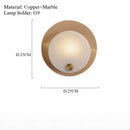 Ljojo Marble Bedroom Bedside Lamp: Minimalist Copper Wall Light for Living Room and Foyer