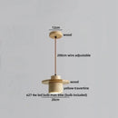 Ljojo LED Pendant Light Yellow Travertine Wood Hanging Lamp
