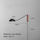 Ljojo Long Arm 100cm Wall Light Gold Black Metal for Bedroom Study Parlor Reading