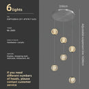 Modern Crystal Ball Fishbone Pendant LED Chandelier for Luxury Home Decor by Ljojo