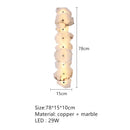 Ljojo Marble LED Wall Lamp Copper Sconce for Parlor Bedroom