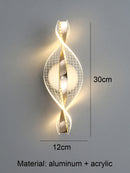 Ljojo LED Wall Sconce: Modern Design, Lustre Interior Lights, Gold/Black, Bedroom Mood Light