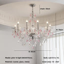 Ljojo Blue Crystal Chandelier Pendant Light - Luxury Glass Bedroom Decor Spiral Fixtures