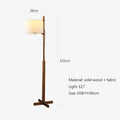 Modern Nordic Solid Wood Floor Lamp With Fabric Shade LED Standing Light for Home Decor by Ljojo