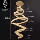 Ljojo Luxury Crystal Chandelier Pendant Light for Living Room - Modern Stair Ceiling Lamp