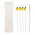 Ljojo Lemon Glass Straw Set: Reusable Eco-Friendly Straws for Smoothies, Cocktails
