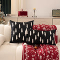 Embroidered Christmas Tree Cushion Cover Set for Festive Home Decor by Ljojo