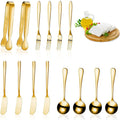 Ljojo 14-Piece Mini Cutlery Set: Tongs, Spatulas, Spoons, Forks - Non-Stick Tableware