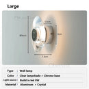 Ljojo Modern Crystal Bedside Lamp LED Sconce for Bedroom Living Room Italian Minimalist Art Style