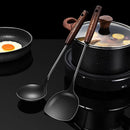 Ljojo 304 Stainless Steel Utensils Set with Wooden Handle - Black Color