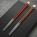 Ljojo Mahogany Stainless Steel Chicken Wings Chopsticks Gift Box