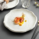 Ljojo Luxury Steak Plate: White Ceramic Western Dish for Elegant Dining.