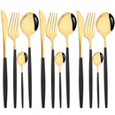 Ljojo 12-Piece Gold Flatware Set Stainless Steel Cutlery Dinnerware