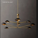 Ljojo Mid Century Black Gold Chandelier Sputnik Light Industrial Metal Lamp