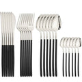 Ljojo 24Pcs Stainless Steel Cutlery Set Silver Western Dinnerware Flatware