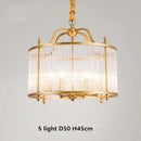 Golden Copper Glass Chandelier for Living Room by Ljojo - Modern Luxury Ceiling Pendant Light