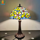 12 Inch Tiffany Style American Stained Glass Table Lamp for Bedroom Living Room - Ljojo