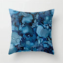 Geometric Blue Ink Flower Pillowcase for Stylish Home Decor by Ljojo