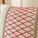 Ljojo Linen Stripe Diamond Woven Cushion Cover with Tassels, 45x45cm