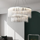 Ljojo LED Tassel Pendant Chandelier: Modern Luxury Chain Lamp for Hotel Lobby & Living Room