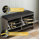 Ljojo™ Entryway Shoe Cabinet with Flip Drawers, Coat Rack & Storage Bench