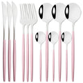 Ljojo 12-Piece Black Gold Stainless Steel Cutlery Set for Parties and Kitchens