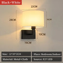 LED Wall Lamp Round Fabric Lampshade With 3W Spotlight Reading Light Sconce by Ljojo
