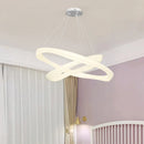 Modern Chandelier Smart LED Ceiling Lights | Creative White Ring for Living Room by Ljojo