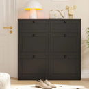 Ljojo™ Shoe Cabinet with Flip-Top Drawers & Additional Storage