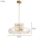 Ice Melting Flower Retro French Glass Chandelier - Luxury Bedroom Bedside Pendant Light