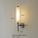 Alabaster Marble LED Wall Lights | Black Gold Copper Wall Lamp for Foyer TV Background