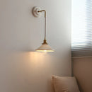 IWHD Japan Style Ceramic LED Wall Sconce with Adjustable Copper Arm for Bedroom and Bathroom - Nordic Modern Wandlamp by Ljojo