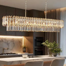 Modern Luxury Gold K9 Crystal Rectangular Chandelier Pendant Light by Ljojo
