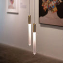Ljojo Luxurious Gold Pendant Lamp - Modern Strip Chandelier for Dining and Bedroom