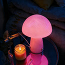 French Cream Style Cute Mushroom Glass Table Lamp for Girls Bedroom Bedside by Ljojo