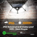 Ljojo 100 LED Solar Wall Lights Outdoor Motion Sensor Garden Street Light