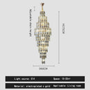 Ljojo Luxury Crystal Chandelier for Villa Living Room and Spiral Staircase