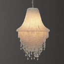 Large Tassel Crystal Chandelier - Modern Beaded Ceiling Light for Foyer and Living Room by Ljojo