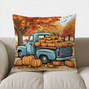 Autumn Blue Truck with Pumpkins Pillow Cover by Ljojo for Sofa Bedroom Car