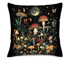 Enchanted Night Mushroom & Butterfly Pillow Cover for Sofa, Bedroom, Car - Ljojo