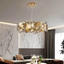 Gold Crystal Chandelier Ring Pendant LED Lamp for Luxe Living Room by Ljojo