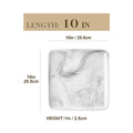 Ljojo Marble Grey Porcelain Dinner Plate Set - 8" Square Tableware Dishes