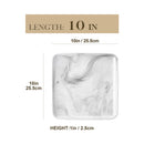 Ljojo Marble Grey Porcelain Dinner Plate Set - 8" Square Tableware Dishes