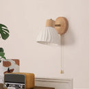 Ljojo LED Wall Light Fixture Ceramic Wood Interior Lighting Bedside Lamp