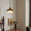 French Retro Staircase Chandelier Solid Wood and Glass for Luxe Staircase Decor by Ljojo