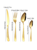 Ljojo 24pc Stainless Steel Tableware Set in Star Color Box - Family Pack