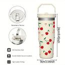 Ljojo 30oz Bow Thermos Tumbler Stainless Steel Insulated Hot Coffee Cup