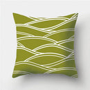 Army Green Geometric Printed Pillowcase by Ljojo for Living Room and Bedroom Decor