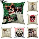 Cute Dog Watercolor Linen Cushion Cover 45*45cm - Ljojo